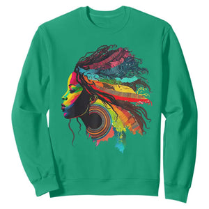 My Roots Afro Sweatshirt Rainbow Dashiki African Tribal Woman Natural Roots Hair TS01 Irish Green Printyourwear