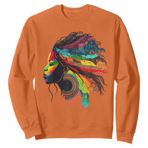 My Roots Afro Sweatshirt Rainbow Dashiki African Tribal Woman Natural Roots Hair TS01 Orange Printyourwear