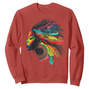 My Roots Afro Sweatshirt Rainbow Dashiki African Tribal Woman Natural Roots Hair TS01 Red Printyourwear