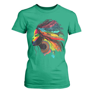 Proud Afro Roots T Shirt For Women Rainbow Dashiki African Tribal Woman Natural Hair TS01 Irish Green Print Your Wear