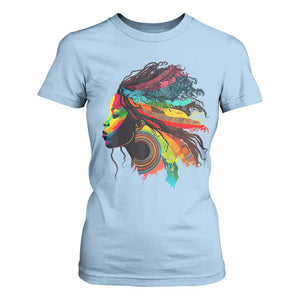 Proud Afro Roots T Shirt For Women Rainbow Dashiki African Tribal Woman Natural Hair TS01 Light Blue Print Your Wear