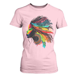 Proud Afro Roots T Shirt For Women Rainbow Dashiki African Tribal Woman Natural Hair TS01 Light Pink Print Your Wear