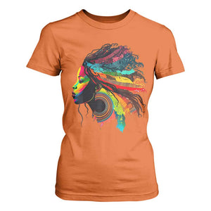 Proud Afro Roots T Shirt For Women Rainbow Dashiki African Tribal Woman Natural Hair TS01 Orange Print Your Wear