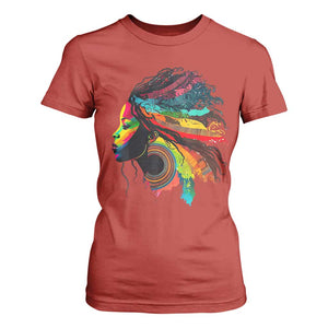 Proud Afro Roots T Shirt For Women Rainbow Dashiki African Tribal Woman Natural Hair TS01 Red Print Your Wear