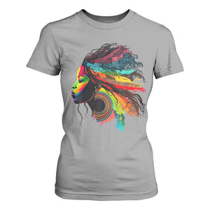 Proud Afro Roots T Shirt For Women Rainbow Dashiki African Tribal Woman Natural Hair TS01 Sport Gray Print Your Wear
