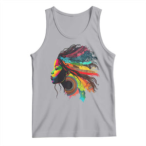 Proud Afro Roots Tank Top Rainbow Dashiki African Tribal Woman Natural Hair TS01 Athletic Heather Print Your Wear