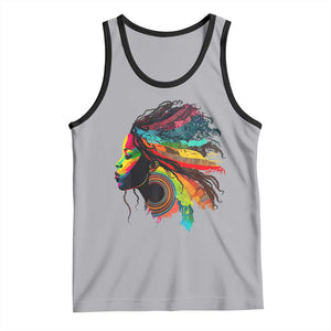 Proud Afro Roots Tank Top Rainbow Dashiki African Tribal Woman Natural Hair TS01 Athletic Heather Black Print Your Wear