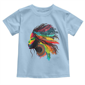 Proud Afro Roots Toddler T Shirt Rainbow Dashiki African Tribal Woman Natural Hair TS01 Light Blue Print Your Wear