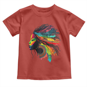 Proud Afro Roots Toddler T Shirt Rainbow Dashiki African Tribal Woman Natural Hair TS01 Red Print Your Wear