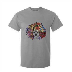 Black History T Shirt For Kid For Women Afro Flower Hair Juneteenth TS01 Sport Gray Print Your Wear