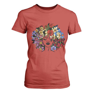 Black History T Shirt For Women For Women Afro Flower Hair Juneteenth TS01 Red Print Your Wear