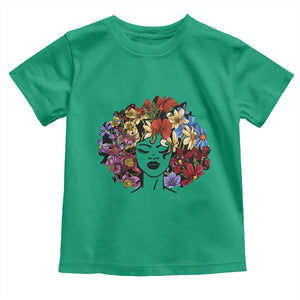 Black History Toddler T Shirt For Women Afro Flower Hair Juneteenth TS01 Irish Green Print Your Wear