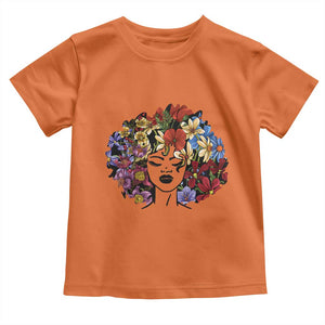 Black History Toddler T Shirt For Women Afro Flower Hair Juneteenth TS01 Orange Print Your Wear