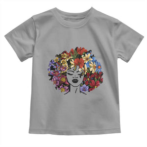 Black History Toddler T Shirt For Women Afro Flower Hair Juneteenth TS01 Sport Gray Print Your Wear