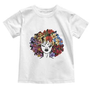 Black History Toddler T Shirt For Women Afro Flower Hair Juneteenth TS01 White Print Your Wear