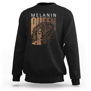 Melanin Queen Sweatshirt With Black History Hair TS01 Black Printyourwear