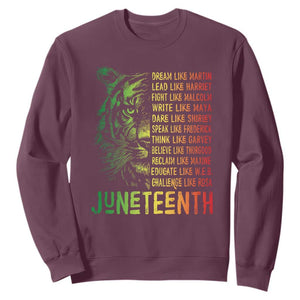 Juneteenth Sweatshirt Dream Like Leaders TS01 Maroon Printyourwear