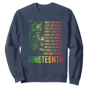 Juneteenth Sweatshirt Dream Like Leaders TS01 Navy Printyourwear