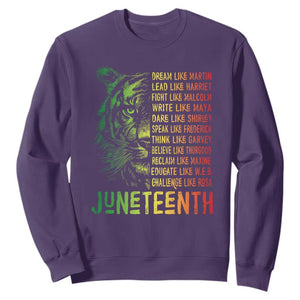 Juneteenth Sweatshirt Dream Like Leaders TS01 Purple Printyourwear