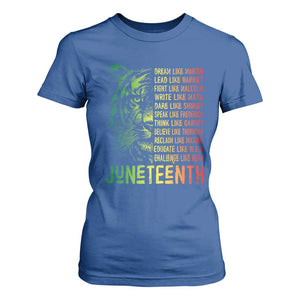 Juneteenth T Shirt For Women Dream Like Leaders TS01 Royal Blue Print Your Wear