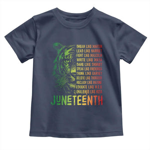 Juneteenth Toddler T Shirt Dream Like Leaders TS01 Navy Print Your Wear