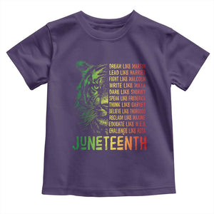Juneteenth Toddler T Shirt Dream Like Leaders TS01 Purple Print Your Wear