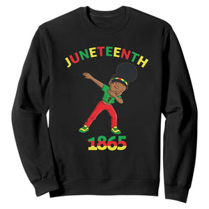 Funny Black History Sweatshirt Dabbing Black Princess Juneteenth 1865 TS01 Black Printyourwear