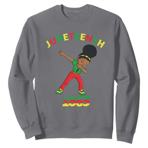Funny Black History Sweatshirt Dabbing Black Princess Juneteenth 1865 TS01 Charcoal Printyourwear