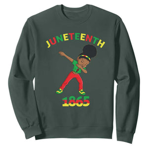 Funny Black History Sweatshirt Dabbing Black Princess Juneteenth 1865 TS01 Dark Forest Green Printyourwear