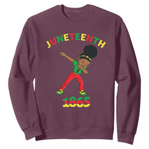 Funny Black History Sweatshirt Dabbing Black Princess Juneteenth 1865 TS01 Maroon Printyourwear