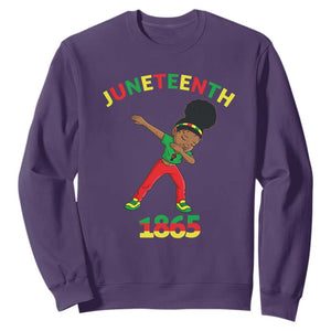 Funny Black History Sweatshirt Dabbing Black Princess Juneteenth 1865 TS01 Purple Printyourwear