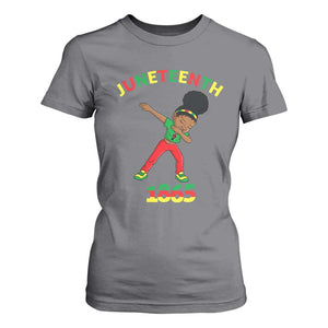 Funny Black History T Shirt For Women Dabbing Black Princess Juneteenth 1865 TS01 Charcoal Print Your Wear