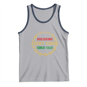 Juneteenth 1865 Tank Top Breaking Every Chain Black Freedom June 19th TS01 Athletic Heather Navy Print Your Wear