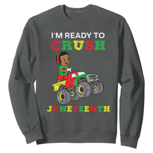 Kids I'm Ready To Crush Juneteenth Funny Gamer Sweatshirt For Boys Toddler TS01 Dark Heather Printyourwear