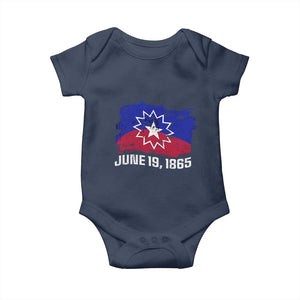Juneteenth Flag 1865 Baby Onesie Black Freedom Black History TS01 Navy Print Your Wear