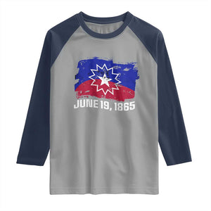 Juneteenth Flag 1865 Raglan Shirt Black Freedom Black History TS01 Sport Gray Navy Print Your Wear