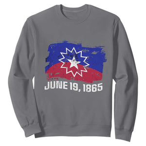 Juneteenth Flag Sweatshirt Black Freedom Black History TS01 Charcoal Printyourwear
