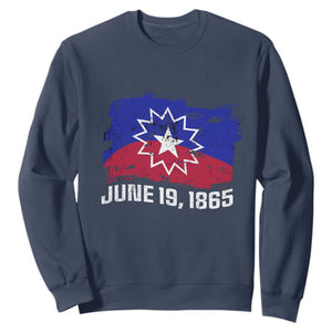 Juneteenth Flag Sweatshirt Black Freedom Black History TS01 Navy Printyourwear