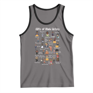 ABCs of Black History Pride Tank Top Juneteenth Black Freedom TS01 Deep Heather Black Print Your Wear