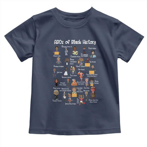 ABCs of Black History Pride Toddler T Shirt Juneteenth Black Freedom TS01 Navy Print Your Wear