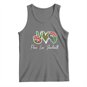 Peace Love Juneteenth Tank Top Black Freedom TS01 Black Heather Print Your Wear