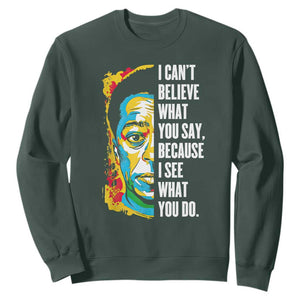 James Baldwin Graffiti Art Juneteenth Black History Month Sweatshirt TS01 Dark Forest Green Printyourwear