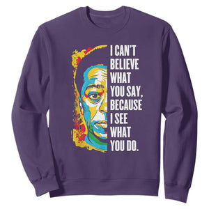 James Baldwin Graffiti Art Juneteenth Black History Month Sweatshirt TS01 Purple Printyourwear