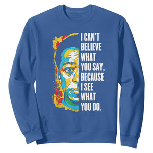 James Baldwin Graffiti Art Juneteenth Black History Month Sweatshirt TS01 Royal Blue Printyourwear