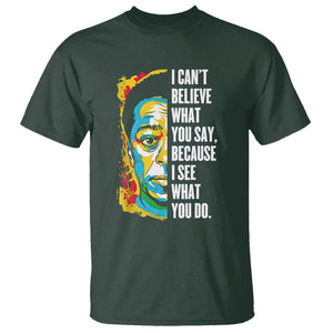 James Baldwin Graffiti Art Juneteenth Black History Month T Shirt TS01 Dark Forest Green Printyourwear