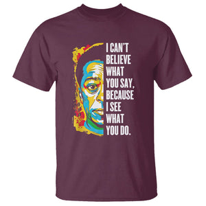 James Baldwin Graffiti Art Juneteenth Black History Month T Shirt TS01 Maroon Printyourwear