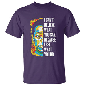 James Baldwin Graffiti Art Juneteenth Black History Month T Shirt TS01 Purple Printyourwear
