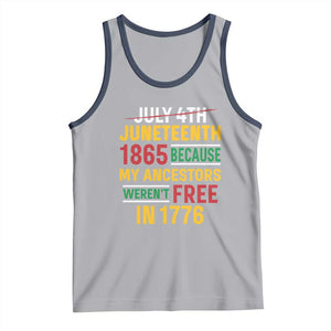 Juneteenth 1865 Tank Top Not July 4th Because My Ancestors Weren't Free in 1776 TS01 Athletic Heather Navy Print Your Wear
