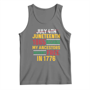 Juneteenth 1865 Tank Top Not July 4th Because My Ancestors Weren't Free in 1776 TS01 Black Heather Print Your Wear