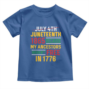 Juneteenth 1865 Toddler T Shirt Not July 4th Because My Ancestors Weren't Free in 1776 TS01 Royal Blue Print Your Wear